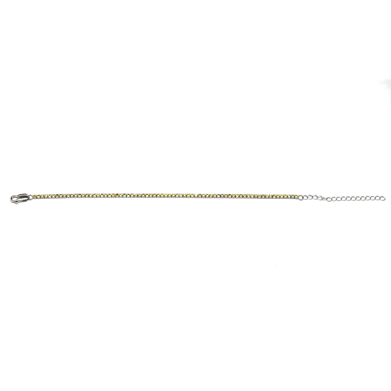 Yellow Sapphire Bracelet 9.0 In. 925 Sterling Silver Handmade