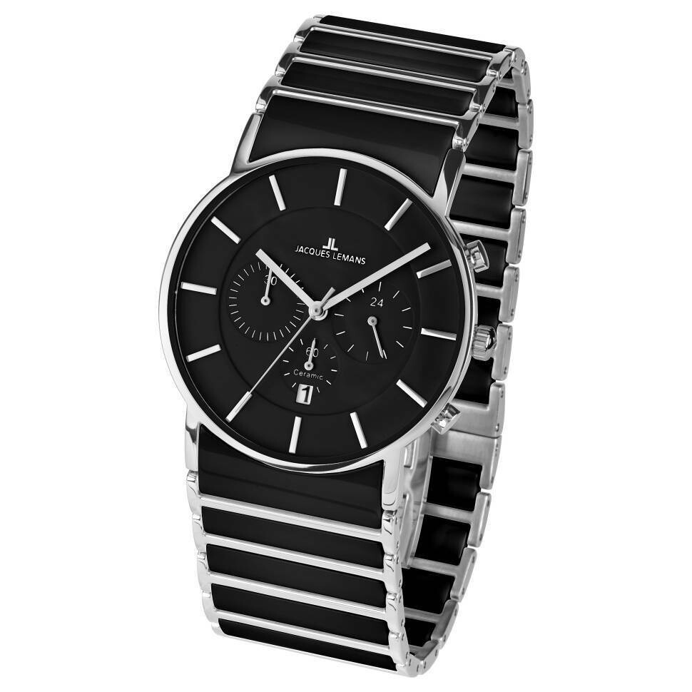 MEN’S Jacques Lemans YORK 1-1815A BLACK Ceramic and stainless steel watch