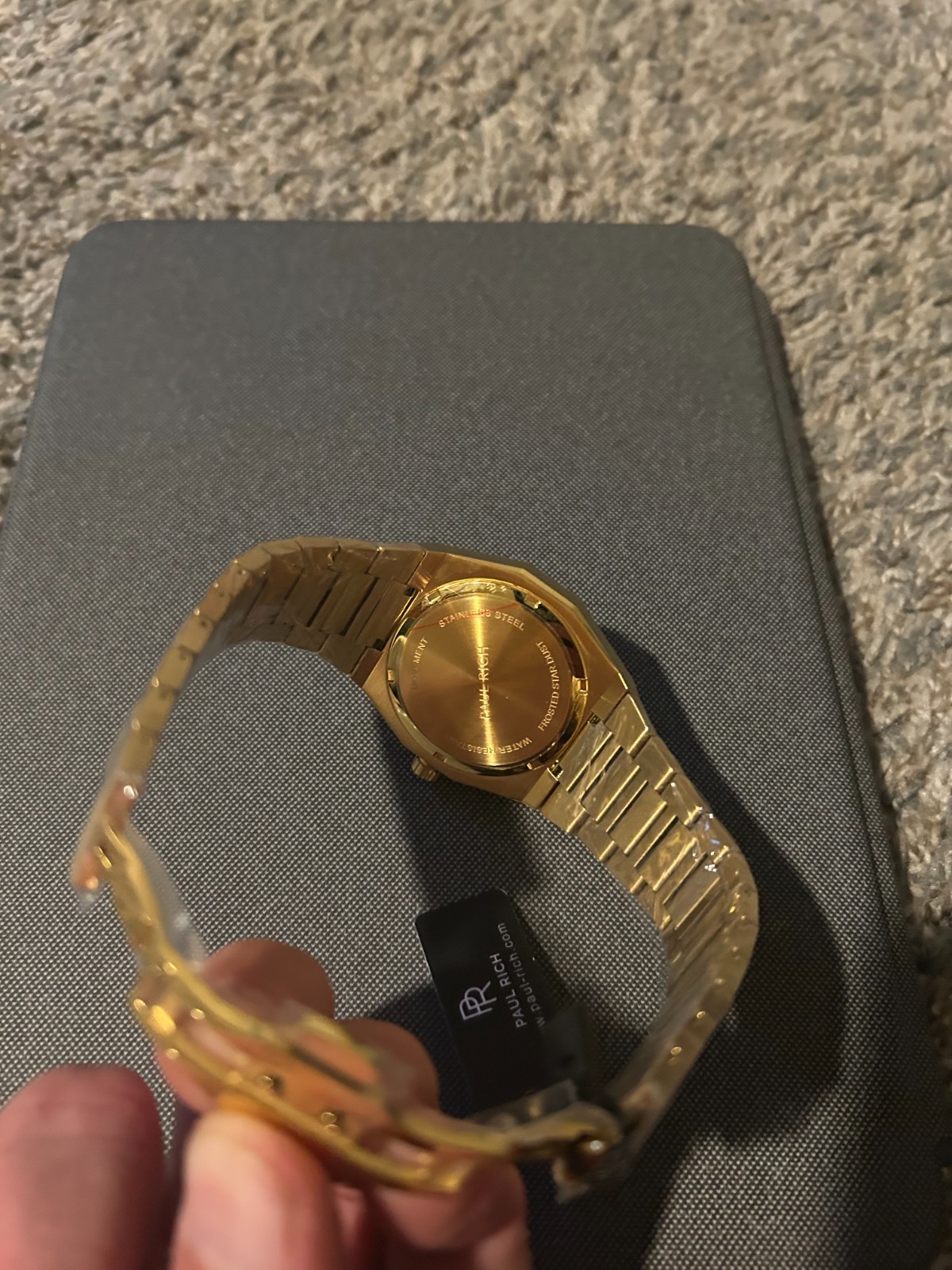 Paul Rich 43mm Frosted Gold, Red Arabic Dial, Brand New w/ B&P