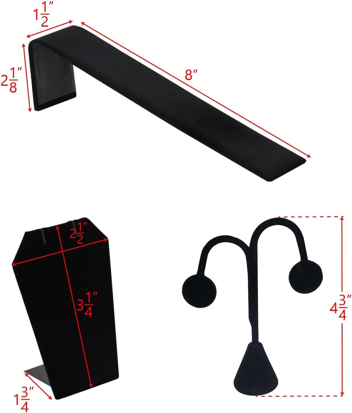 Multi-Functional Jewelry Display Set – 9 Pieces of Black Velvet Elegance