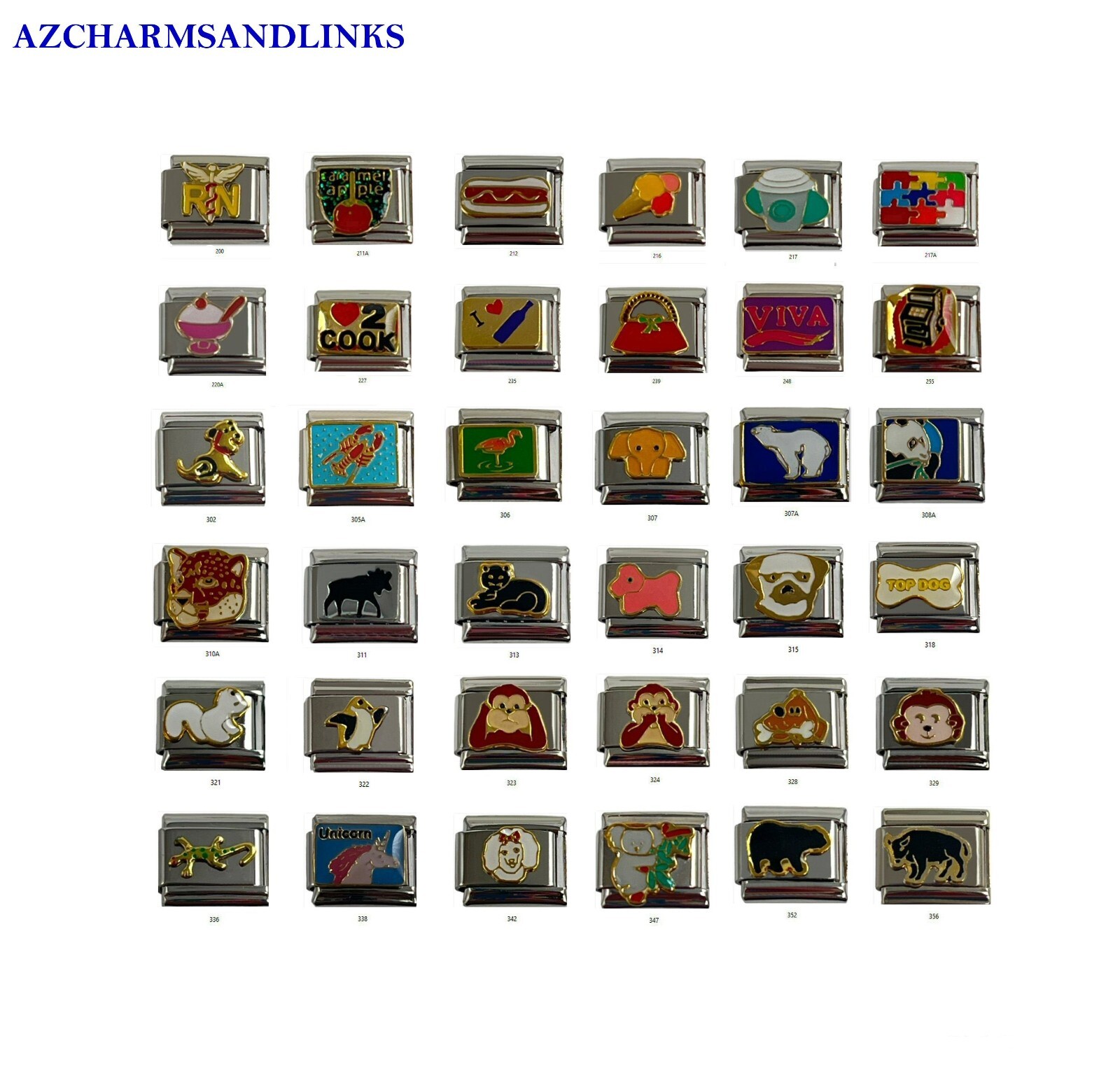 Italian Charms Lots to Choose from Italian Charm Links for your Bracelet (Set19)