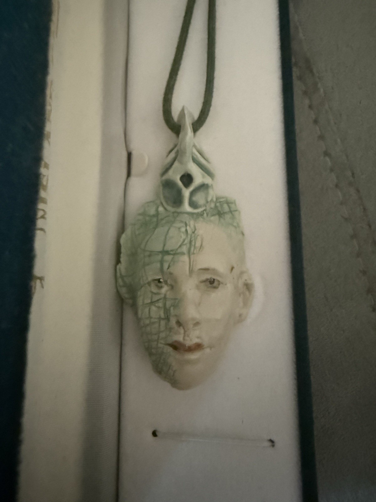 Vintage artisan ceramic face mask pendant in Hawaiian island Gems Box