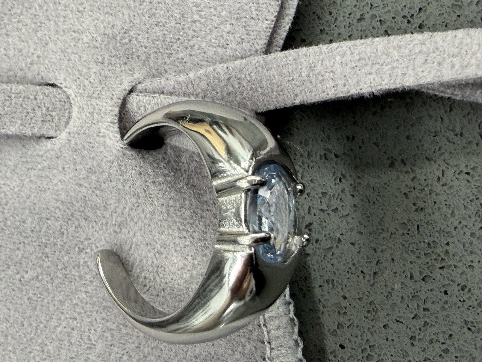 QUATTROFORT Liquid Metal Chrome Clear Crystal Cyber Gothic Steel Size 7