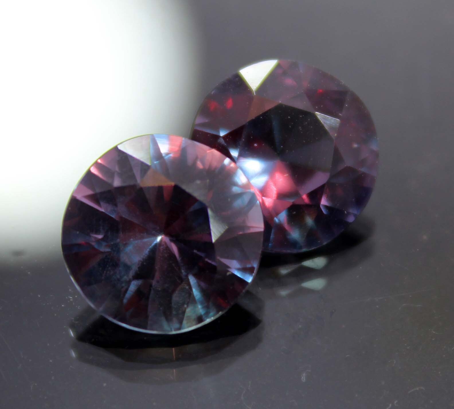 14 Ct Natural Alexandrite Round Color Change AA+CERTIFIED Gemstone Pair