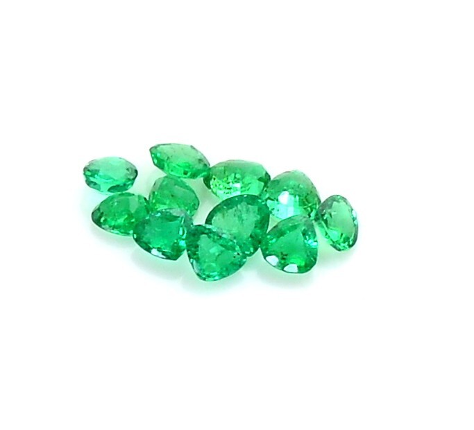2.50 To 3×3 mm Natural Emerald Heart Shape Lot 11 Pcs 0.70 CTS Loose Gemstones