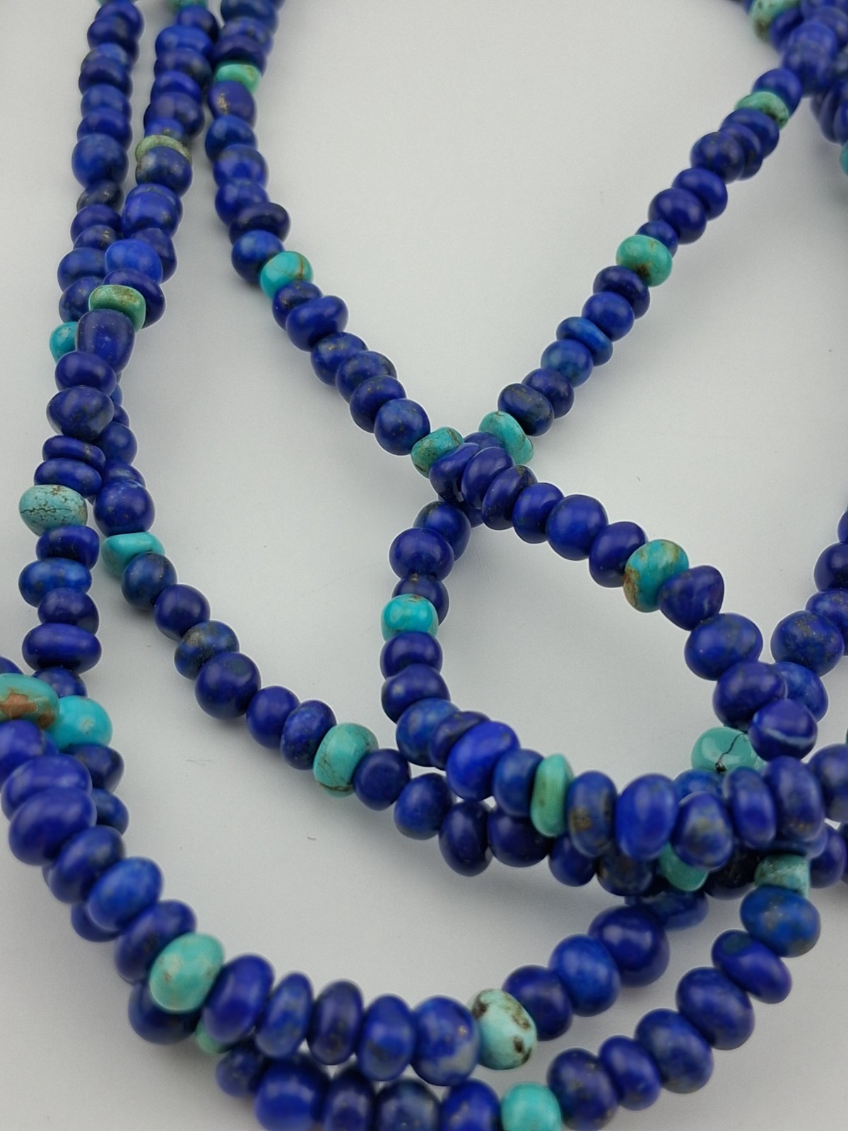 Jay King DTR Extra Long 60″ Lapis And Turquoise Stone Pebble Necklace