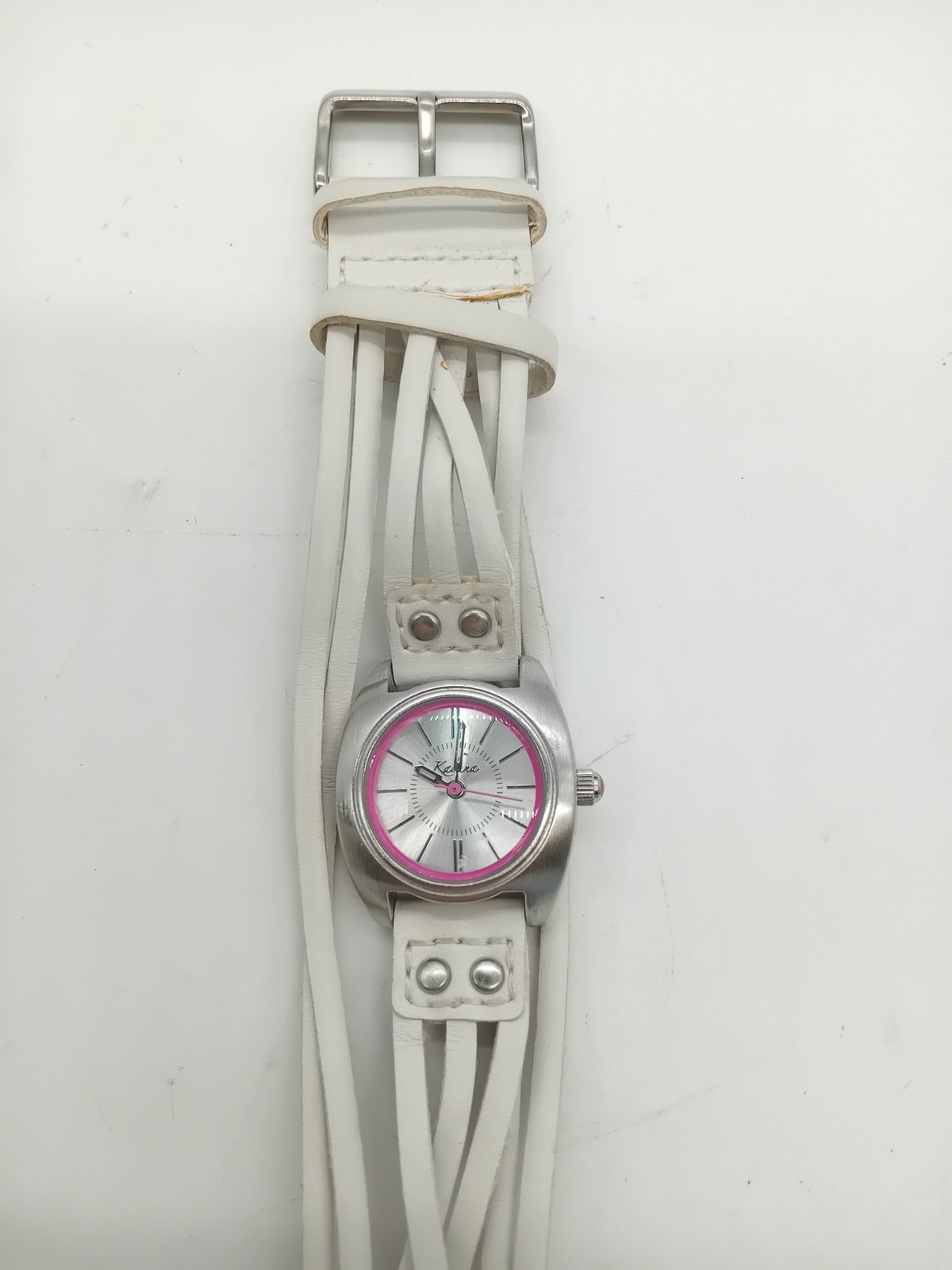 KAHUNA Women’s White Pink Dial Multi-Strap Wristwatch Pre-Loved