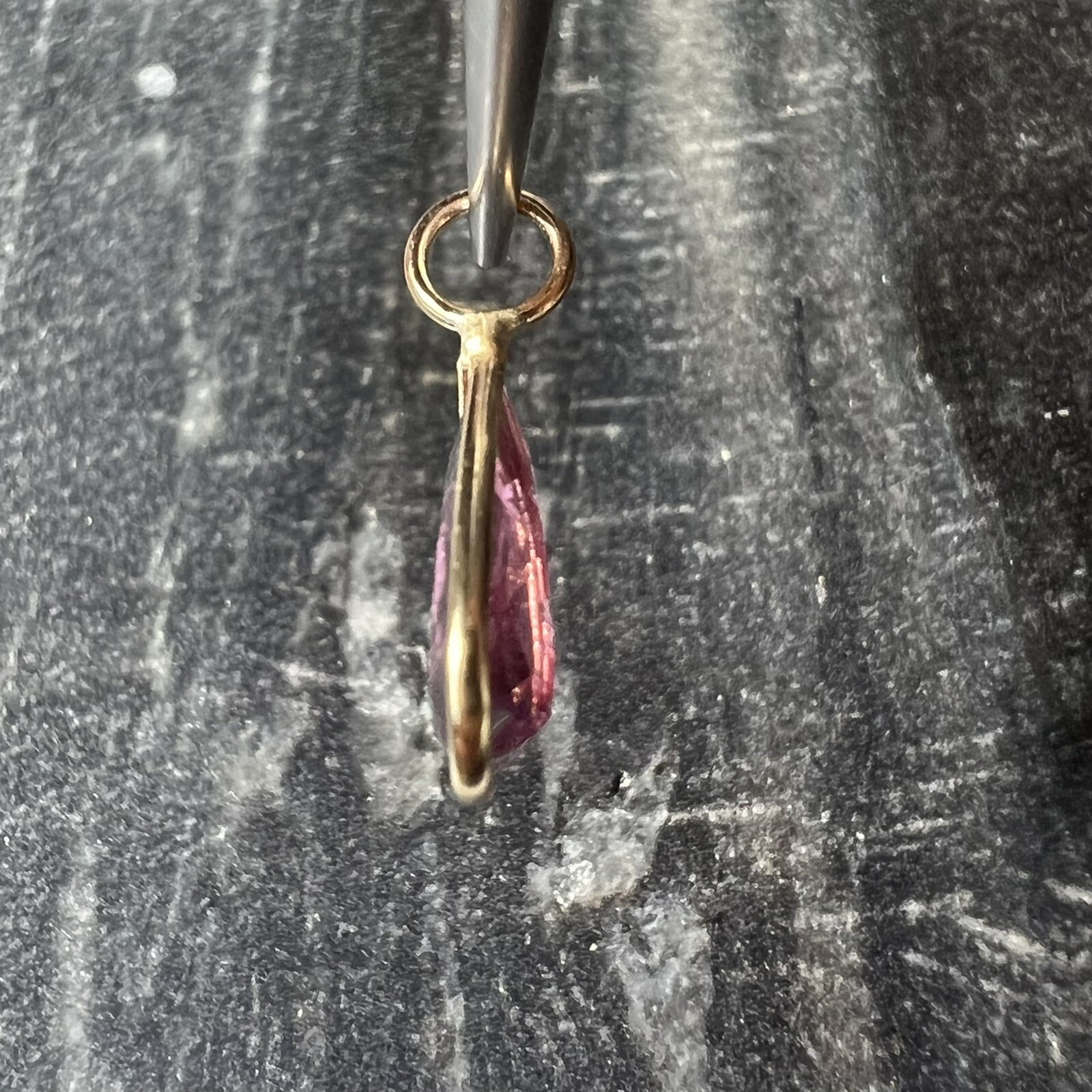 .90ct Glowing Pear Tourmaline 14K Yellow Gold Pendant 16×5.5mm