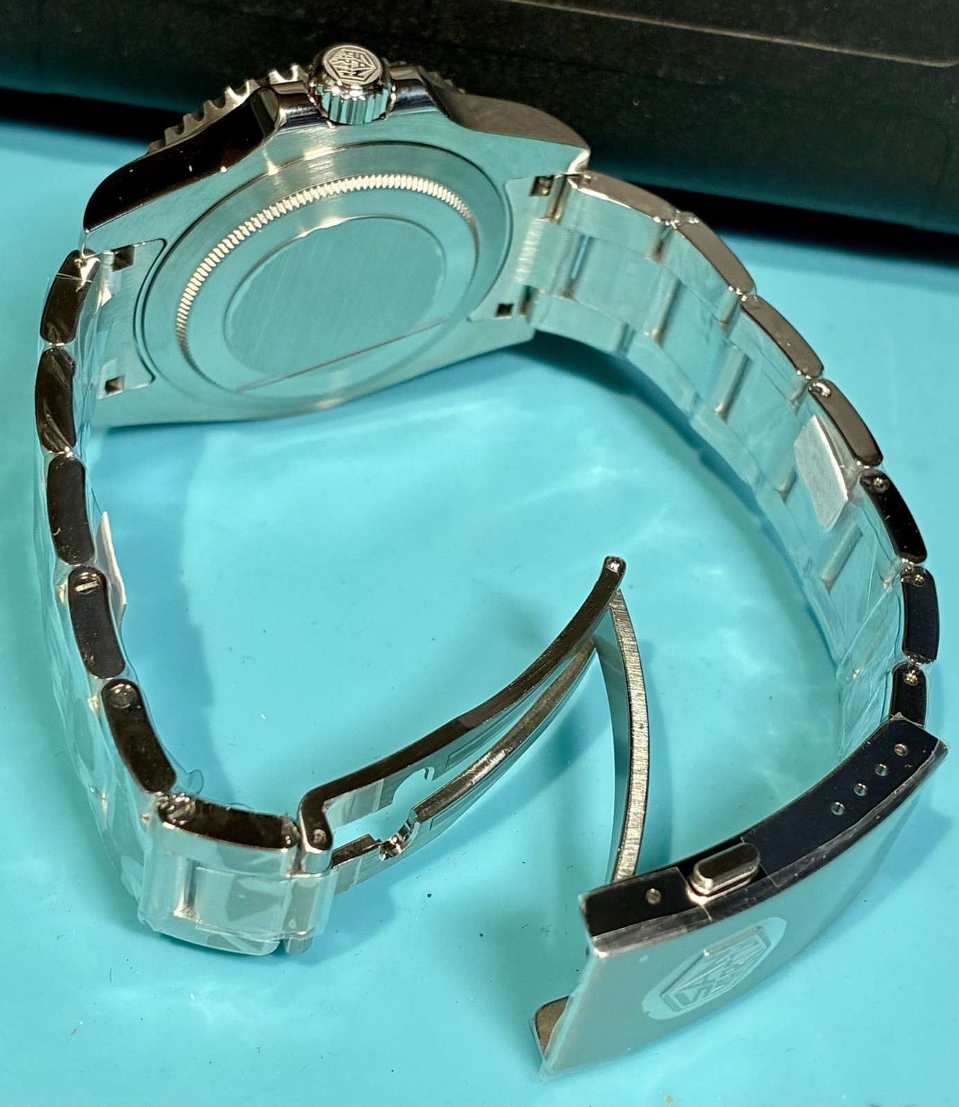 SAN MARTIN WATER GHOST 40MM ST2130 AUTO HI BEAT BLACK ENAMEL SAPPHIRE CERAMIC