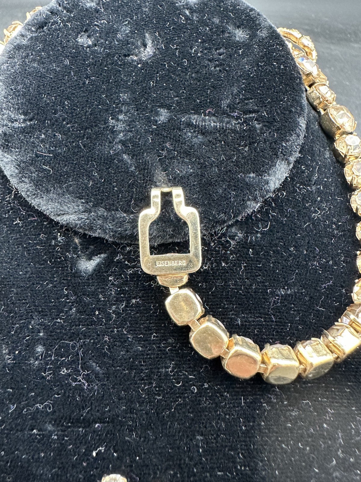 Vintage 1940s-1950s EISENBERG Gold-tone Choker Necklace 3 Piece Set Jewelry