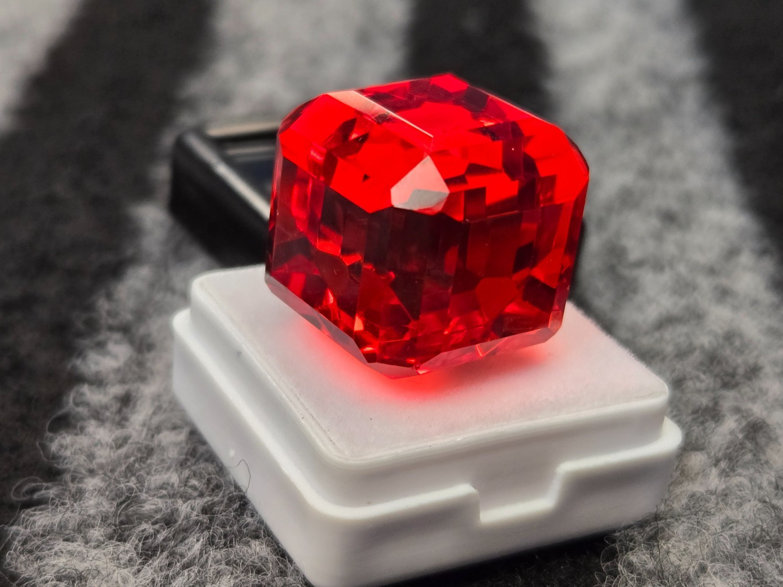 Orange Cube Mexican Fire Opal 58-60 Ct Lab Created Loose Gemstone Certified