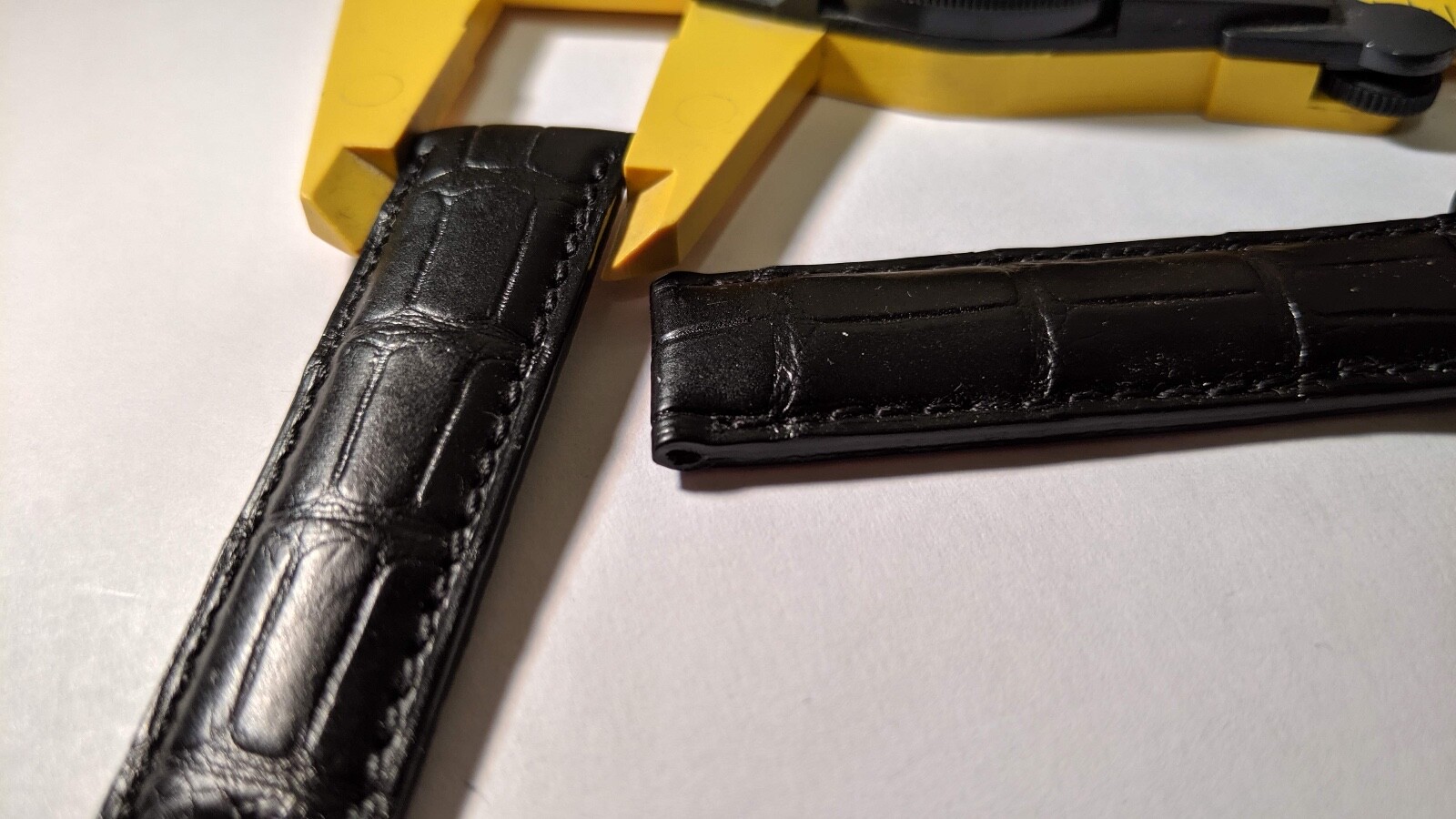 Longines BAND BLACK CROCO 18/16mm, 125/85mm LENGTHS – LONG BAND! NEW