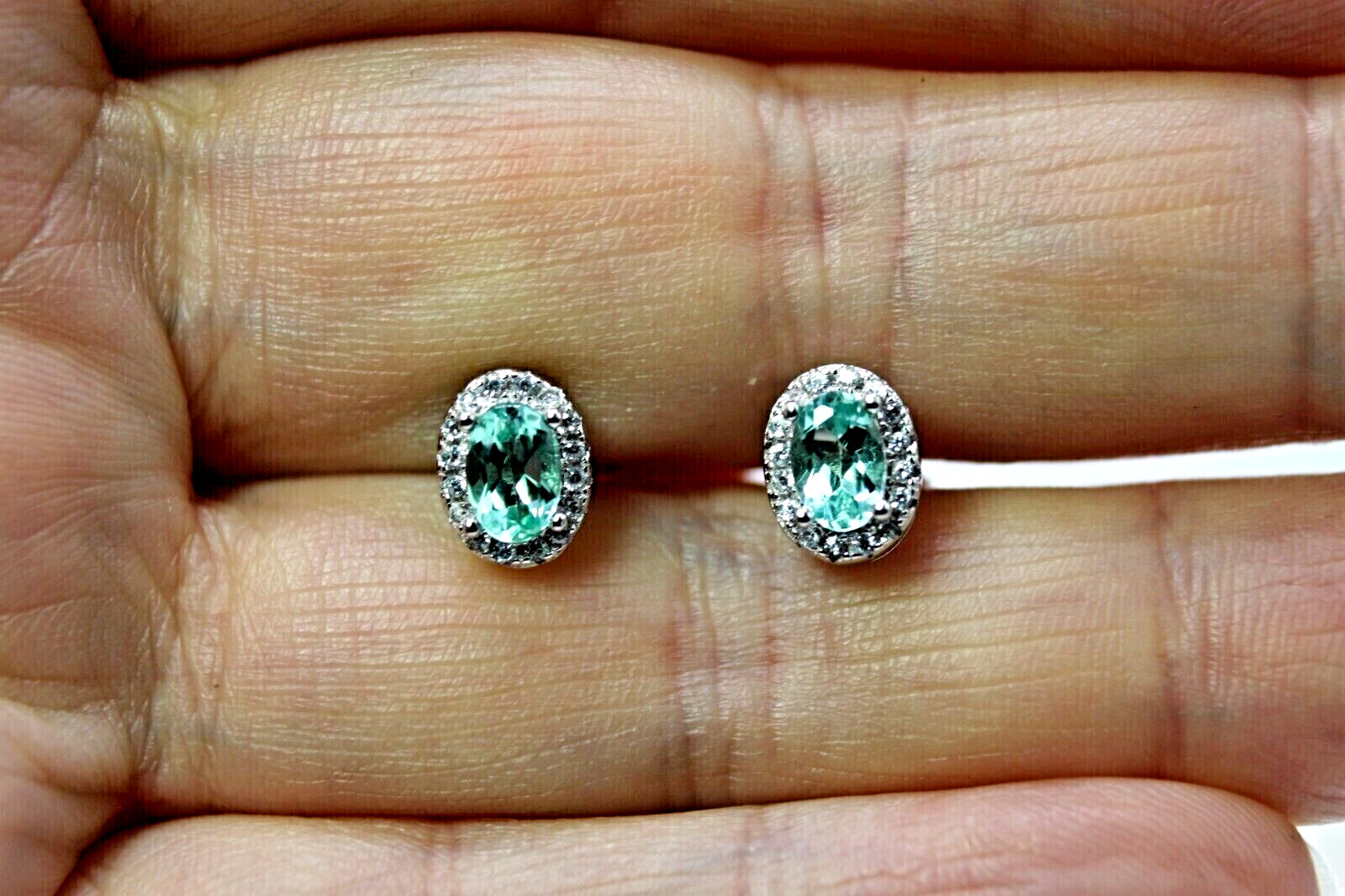 Silver Apatite Earring Necklace Ring Natural Gems Solid Sterling Size P.5 US 8