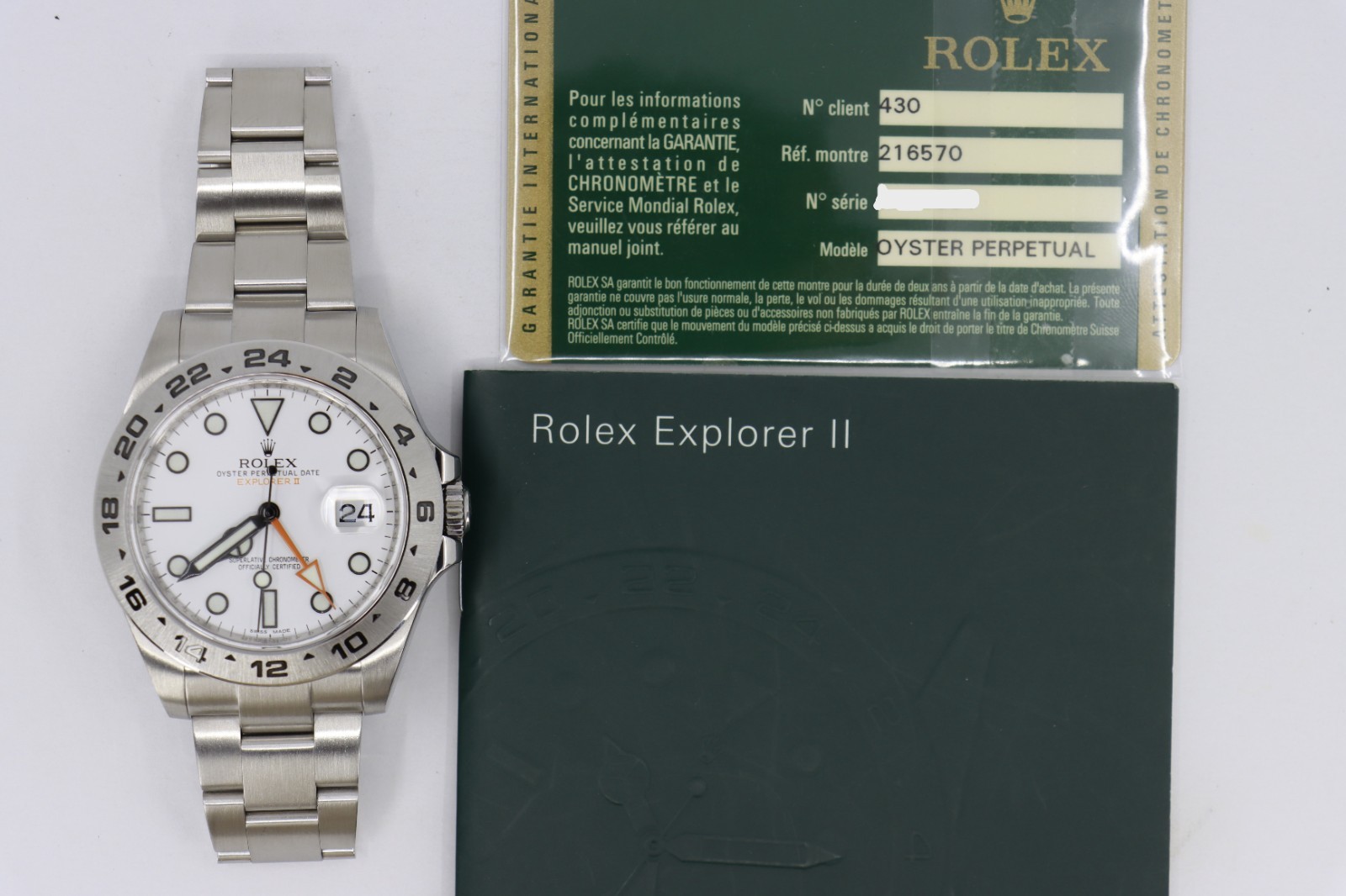 Rolex Explorer II 216570 White Polar Dial 42mm Box & Papers Year 2012