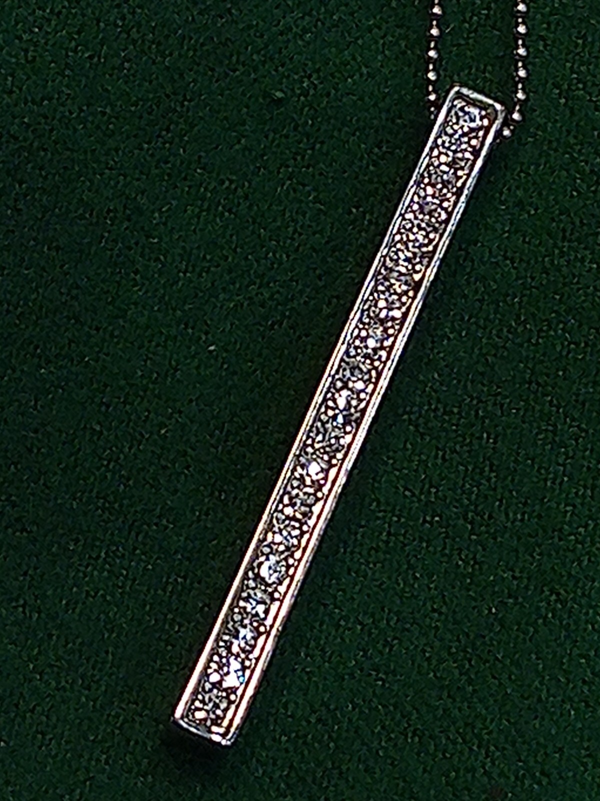 Midas 925 Turkey 18″ Chain Connected To Long Bar & Bright White Stones!