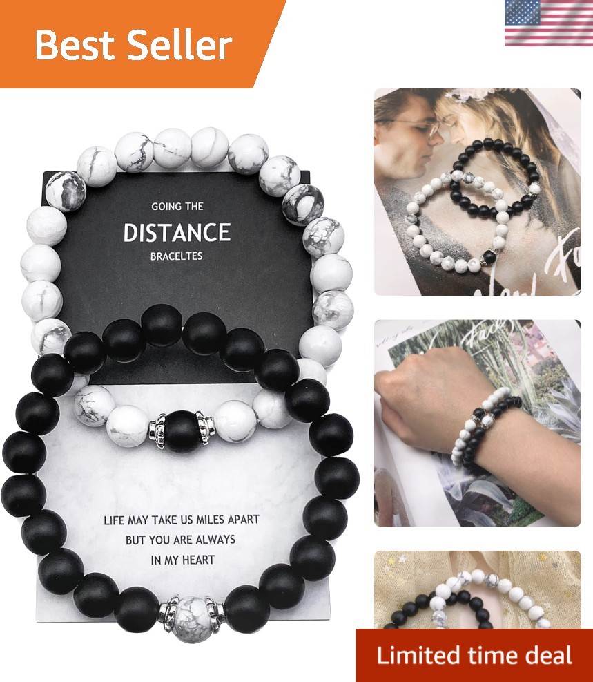 Stylish Black & White Friendship Bangle Bracelet – Perfect Gift for Any Occasion