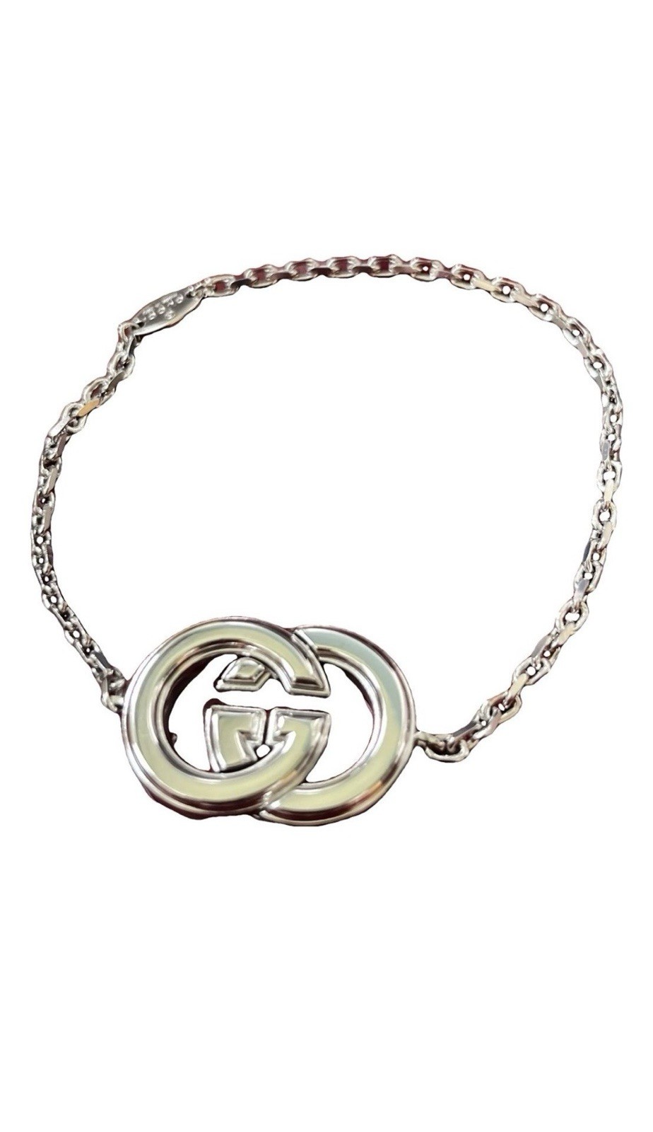 Gucci Interlocking G bracelet Magnetic Closure Bracelet Silver Size L 20 Cm
