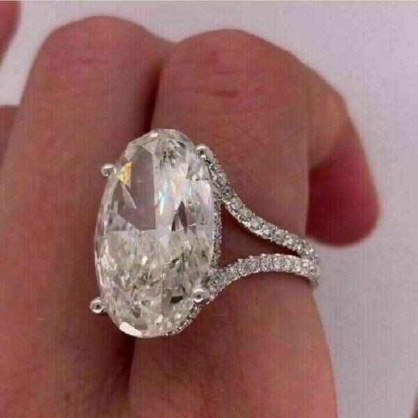 4.50Ct Oval Lab-Created Diamond Hidden Halo Engagement Ring 14K White Gold Fn