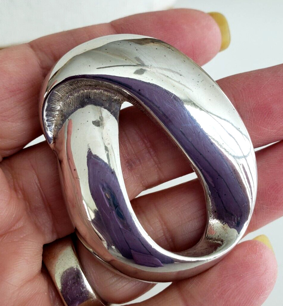 Premier Designs Modernist Spiral Silver Tone Pendant Pin 2-1/8″ in Bag