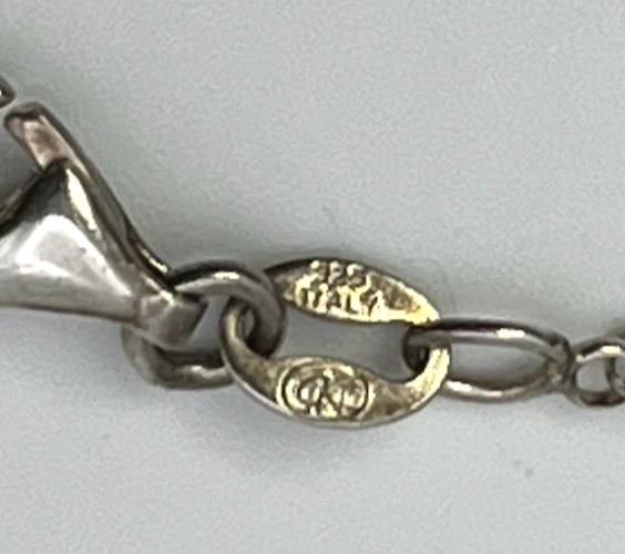 PETITE ROLO CHAIN 8 – 8.25 in. ” BRACELET Solid Sterling Silver 925 ITALY Stack