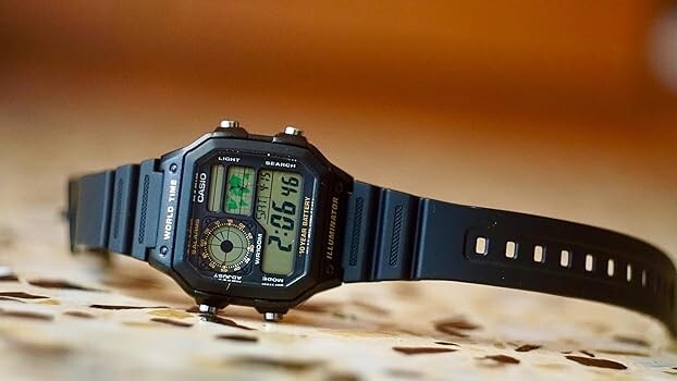Casio World Time 4 Time Zones Display 5 Alarms Watch AE1200WH-1AV New