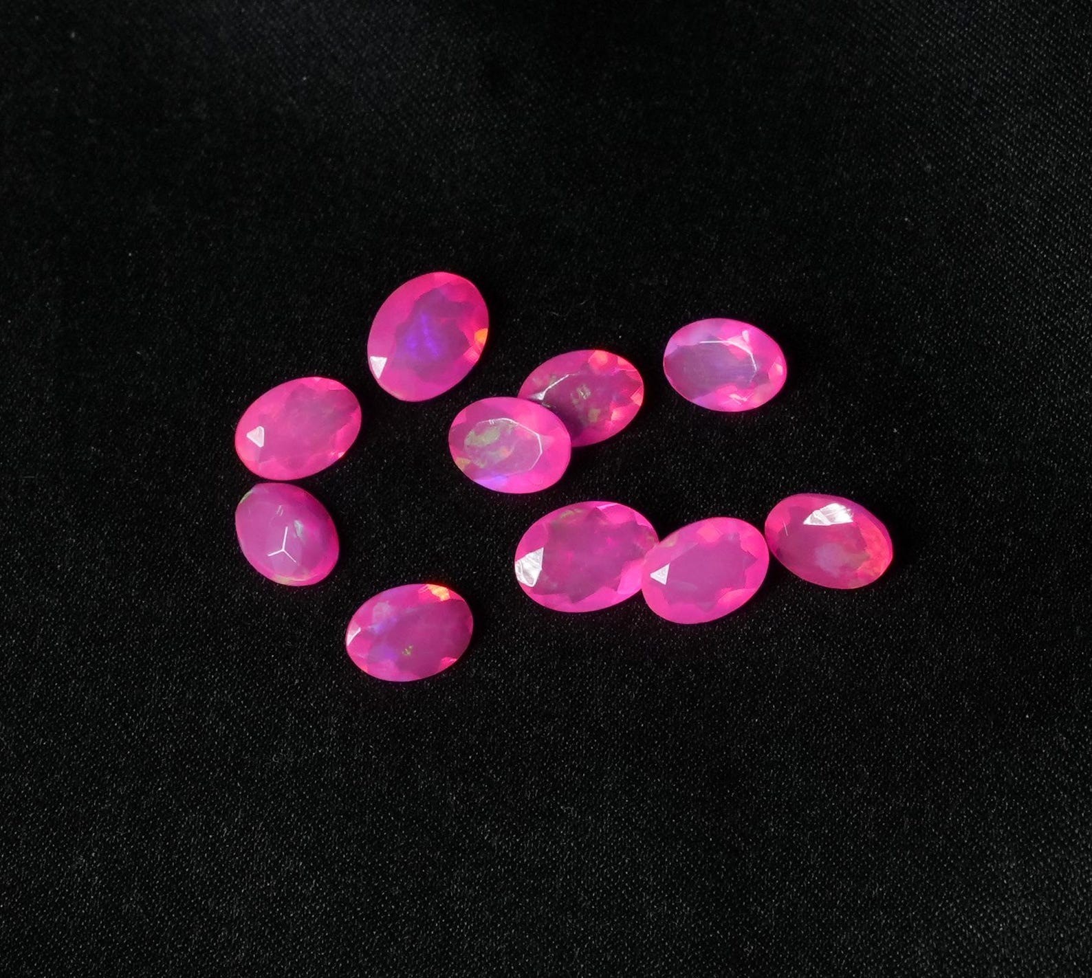 Natural Pink Ethopian Opal Oval Faceted Cut 3x5mm To 8x10mm Loose Gemstone