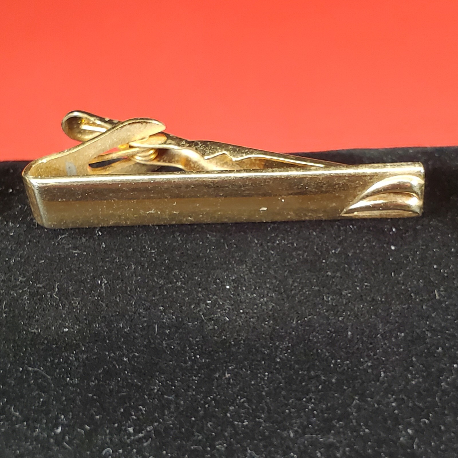 SWANK Cufflinks Square Gold Tone Cuff Links w/ Tie Bar Bullet Back Vintage