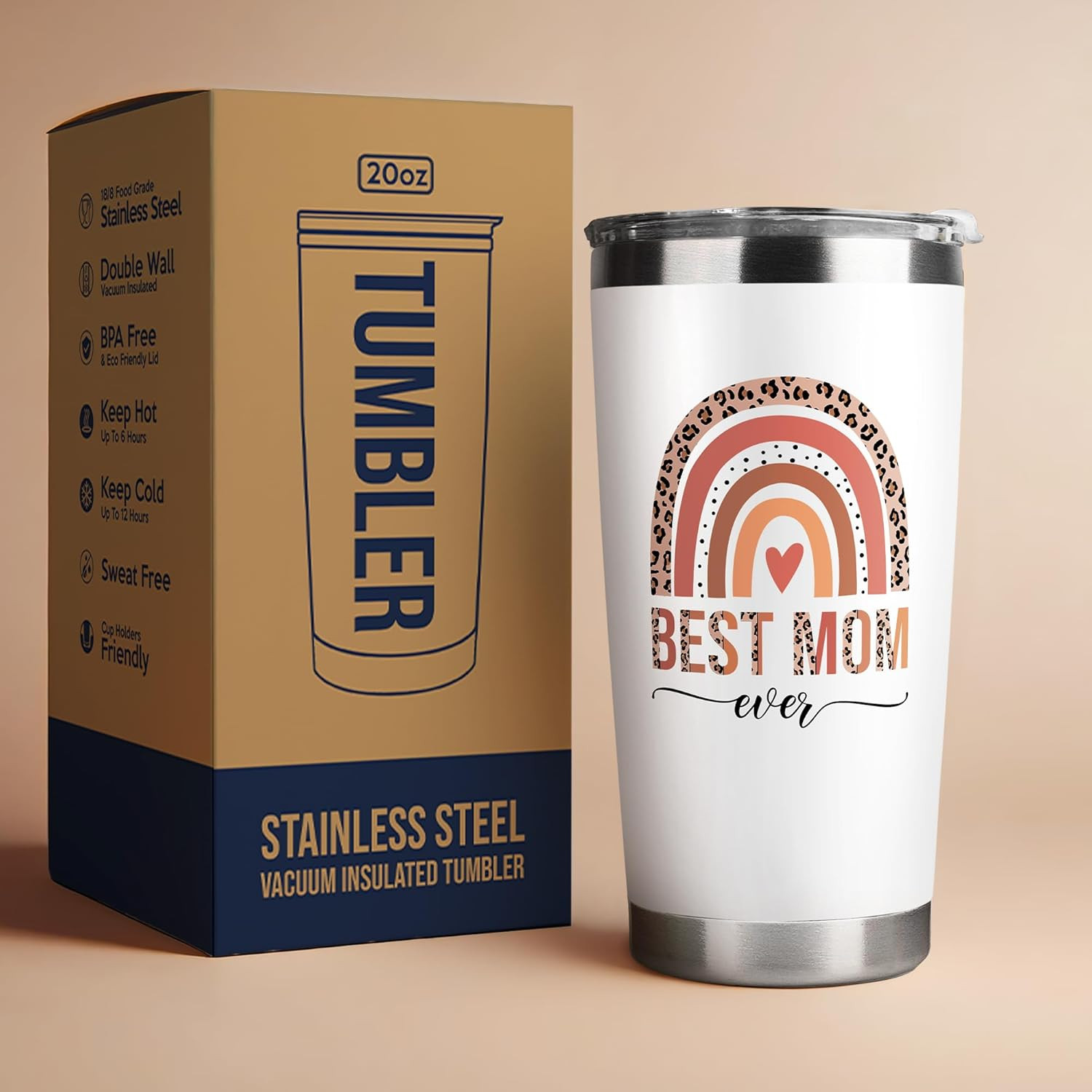 20 oz Stainless Steel Mom Tumbler Gift Vacuum Insulated Travel Cup