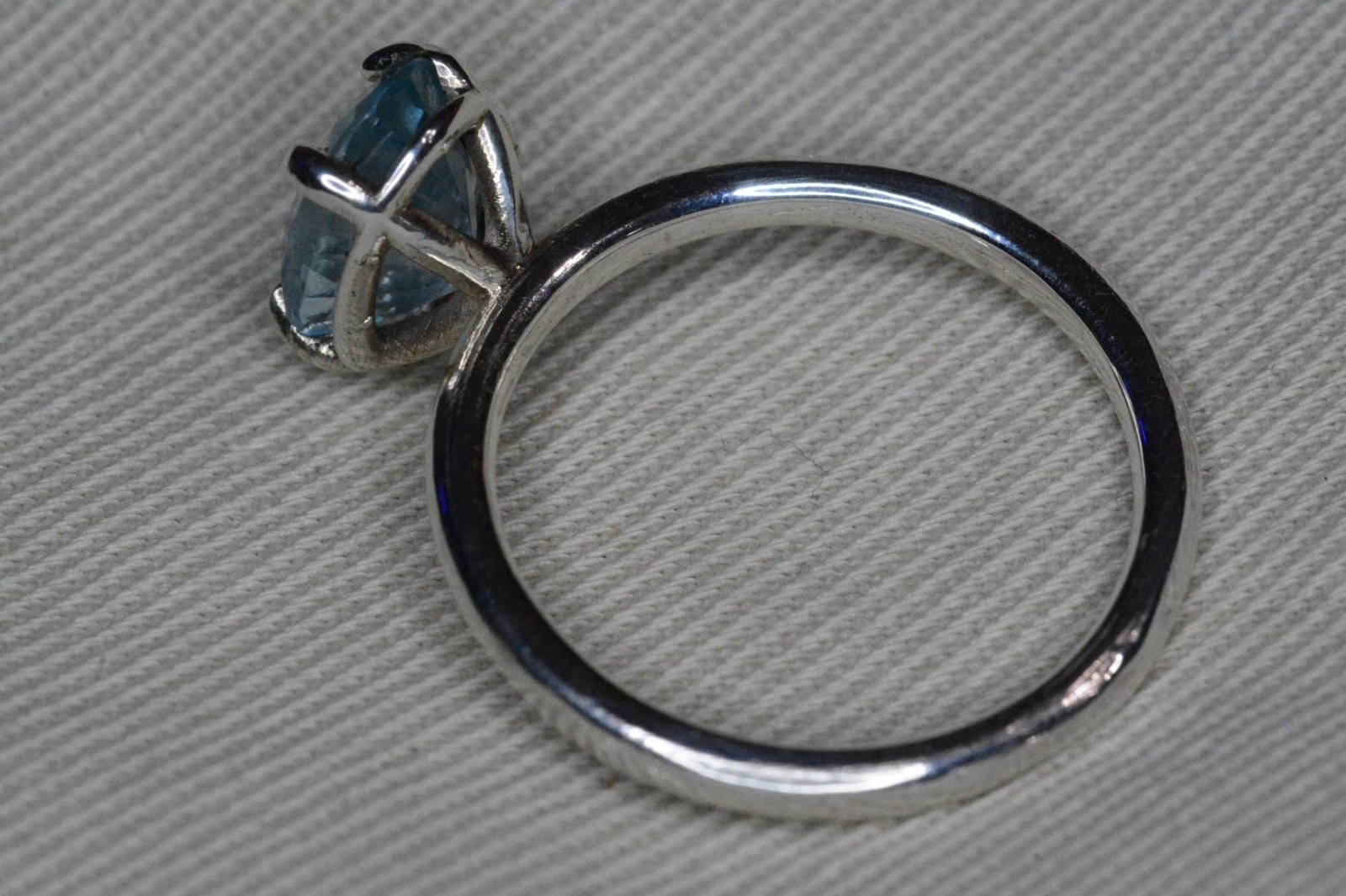 Stacking Aquamarine Ring 1.91 Carat March Birthstone Jewelry Sterling Silver