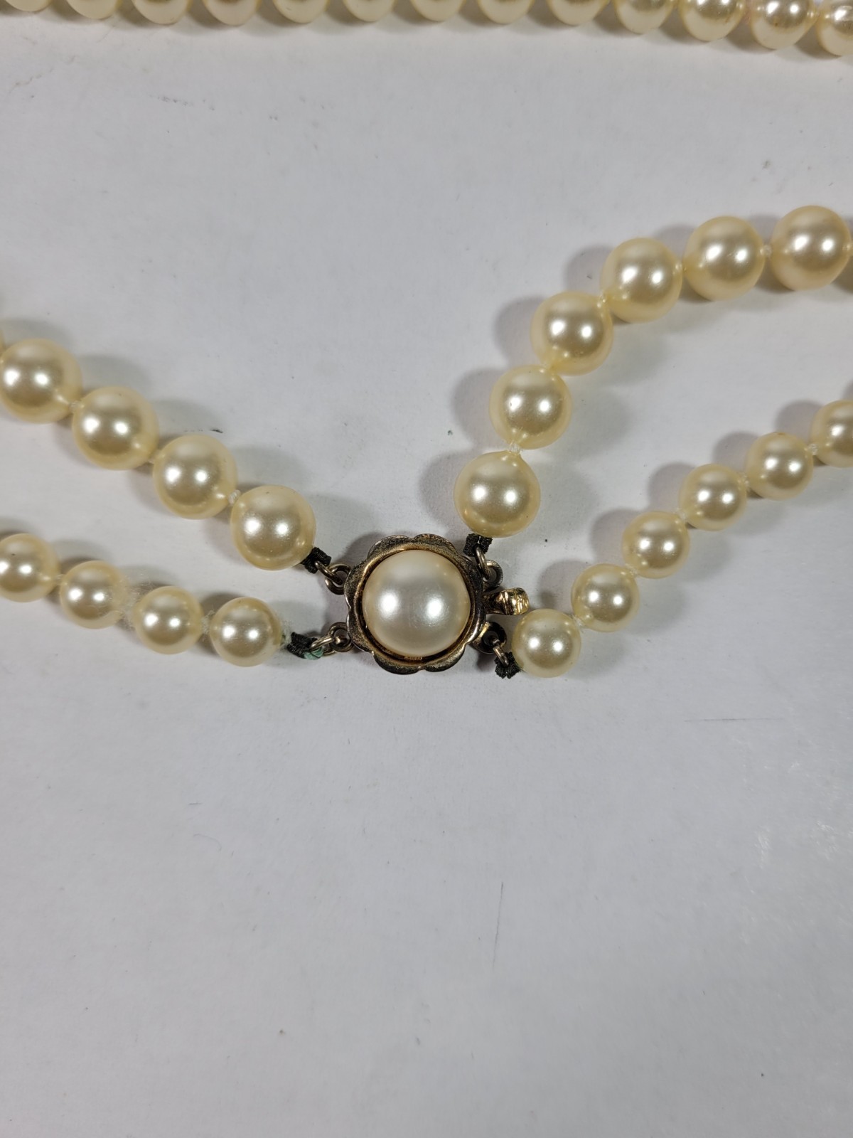 Vintage Majorica Pearl Necklace Strand Clasp Box Spain Sterns Dept Store