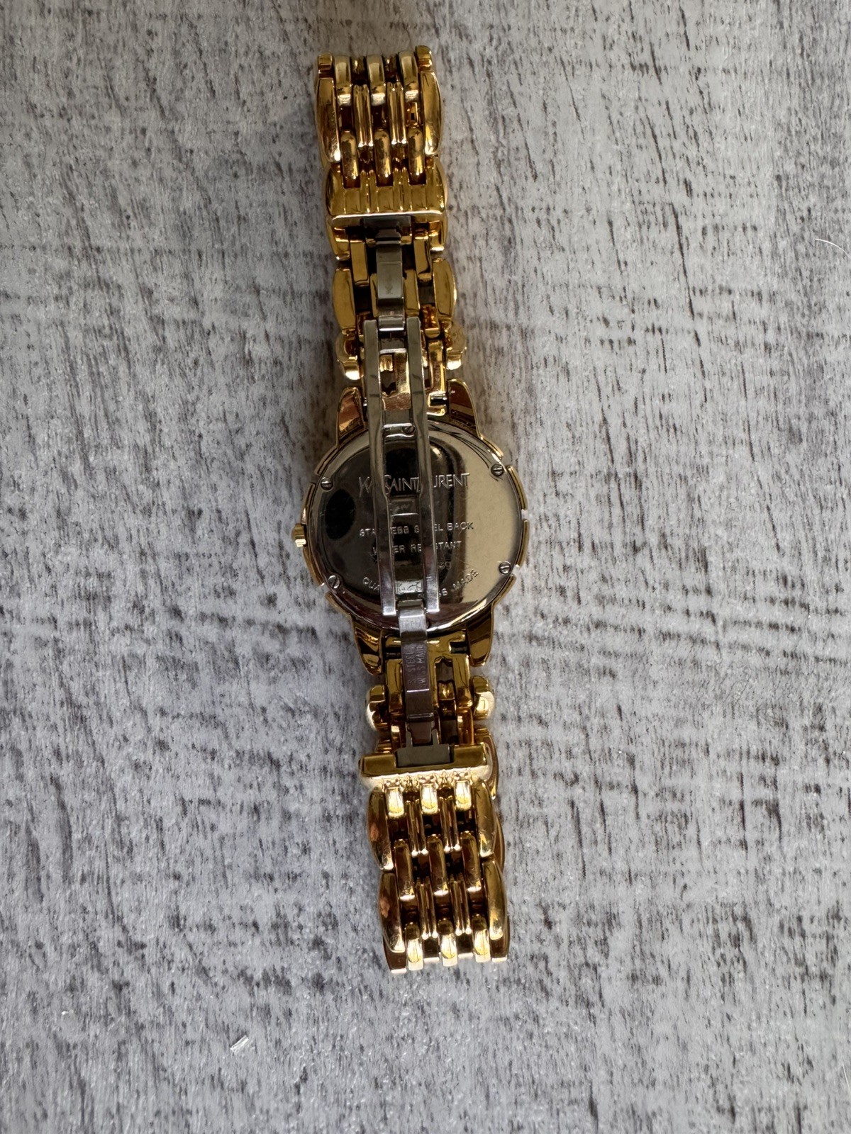 vintage Yves Saint Laurent Gold Plated Quartz 32mm Ladies Watch