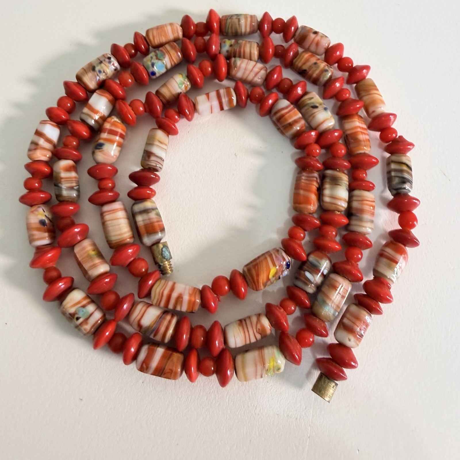 Vintage Italian Venetian Murano Art Glass Beaded Estate Necklace