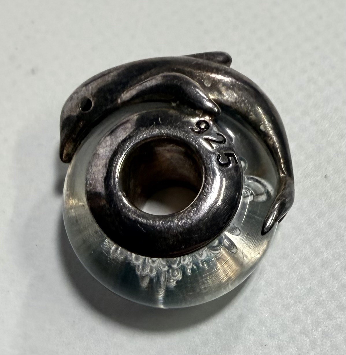 Soufeel Sterling Silver Jumping Dolphin Core Charm Murano Glass