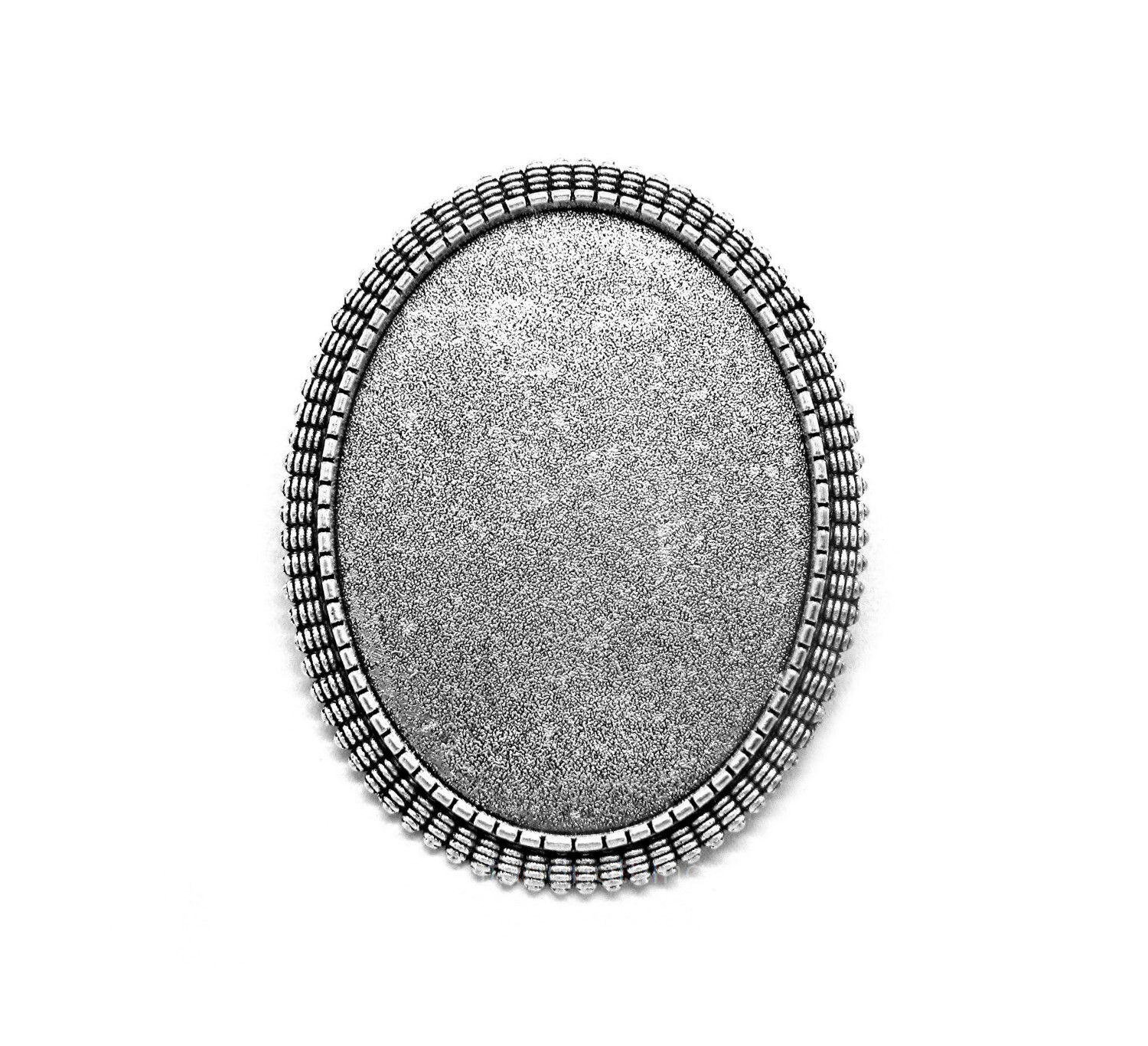 4 Antiqued Silvertone GWYNETH style 40mm x 30mm CAMEO Pin Brooch Frames Settings