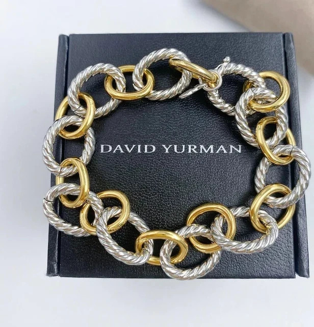 David Yurman Iconic 12mm Oval Link Cable Chain Bracelet 7.5 Inch Silver