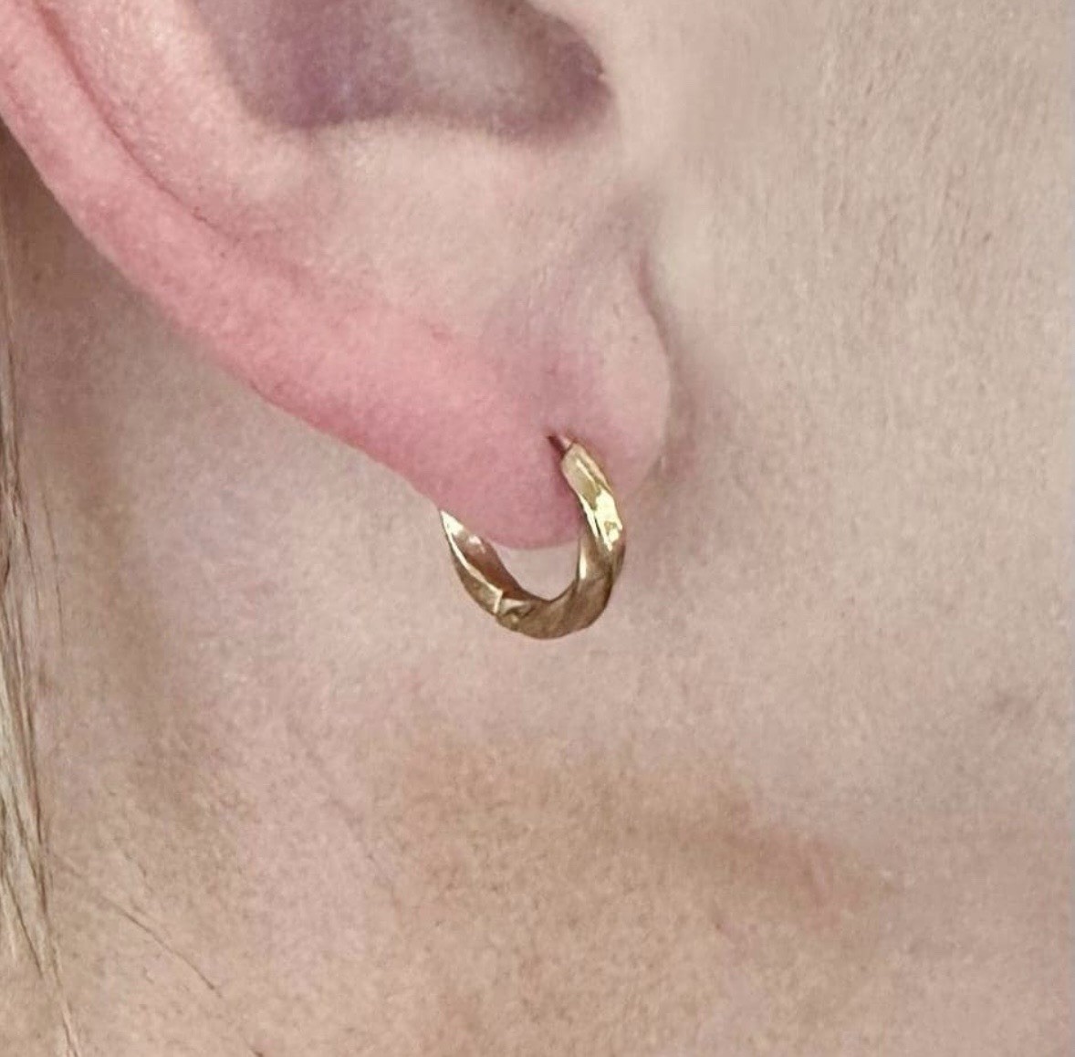 Titanium Braided Huggie Hoop Earrings. Gold, Silver, or Black. (Pair).