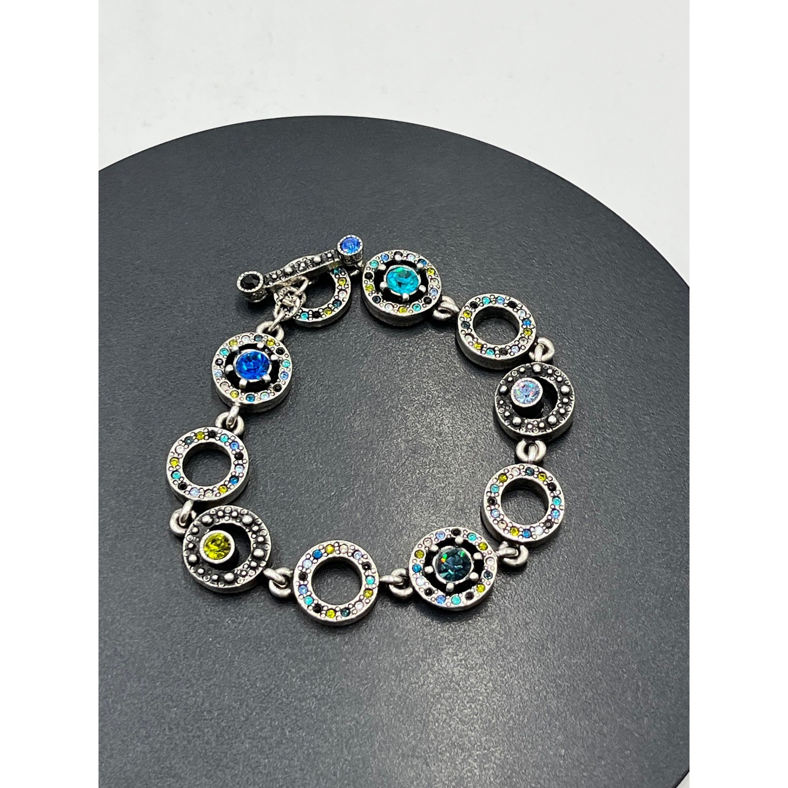 Patricia Locke Rare ArchivalConcentric Omni Crystal Rainbow Bracelet USA
