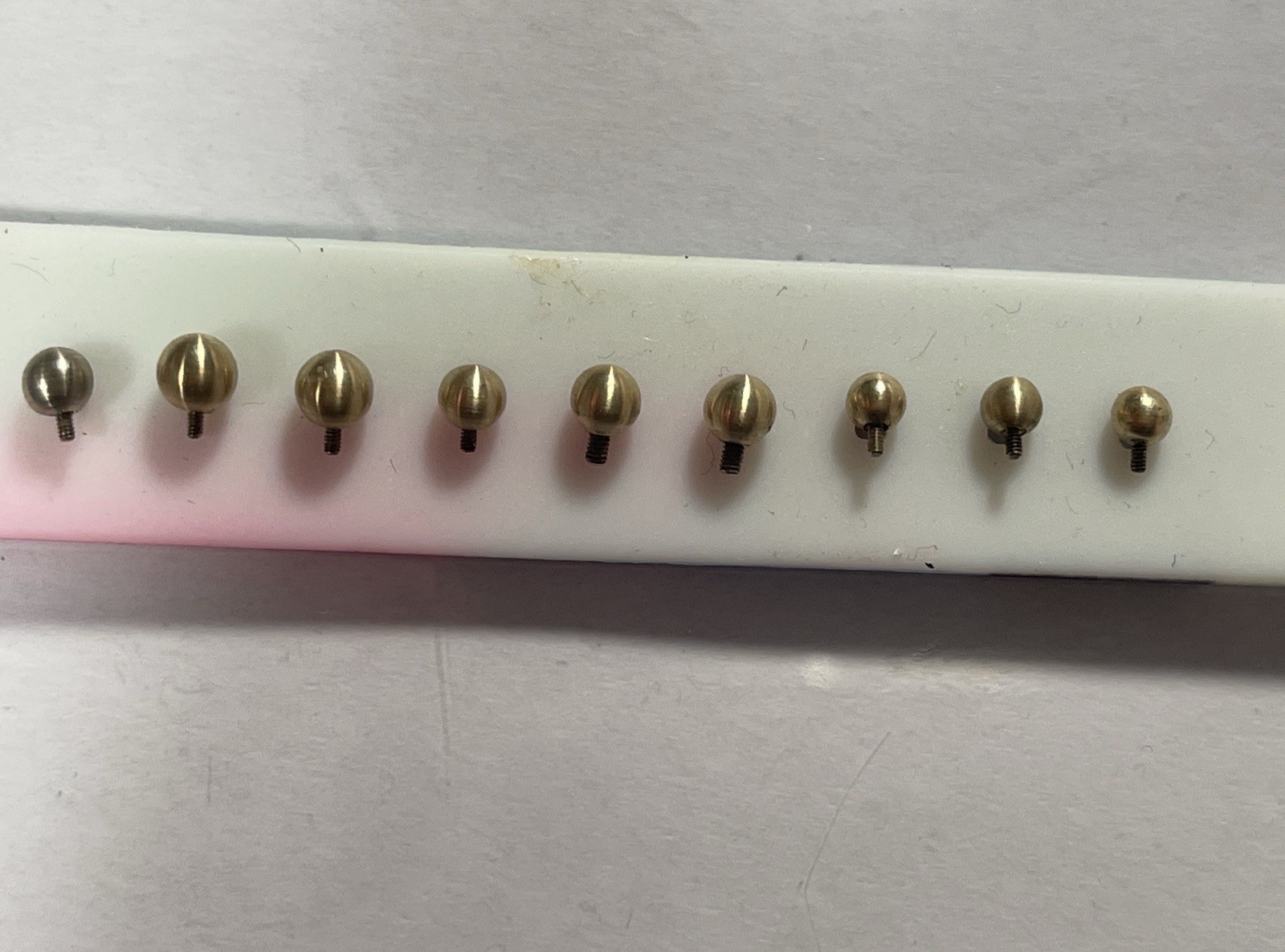 14k Solid Gold Ball Threaded End With Counter Sink
