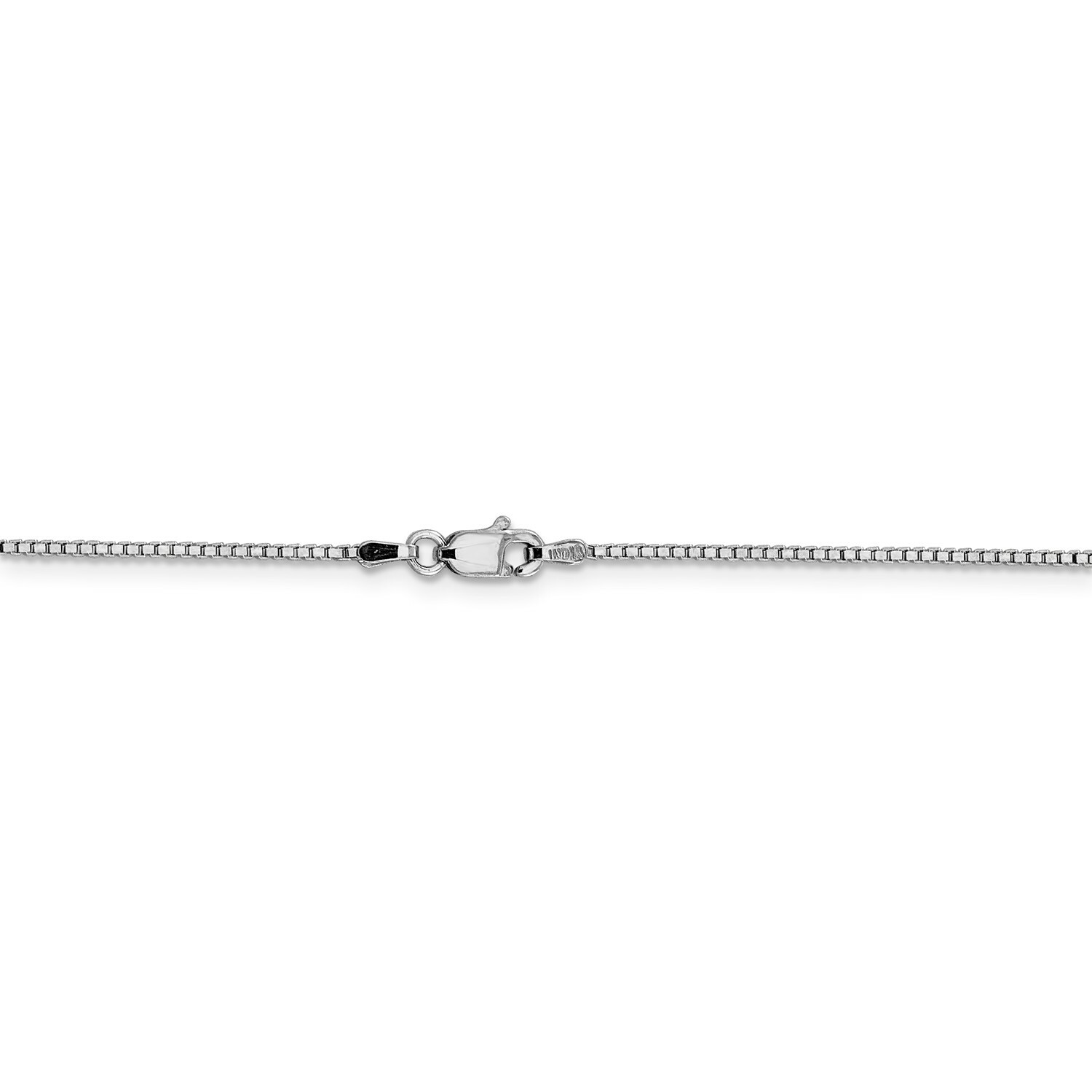 14k White Gold 1.05mm Solid Plain Box Link Chain w/ Lobster Clasp 16″ – 30″