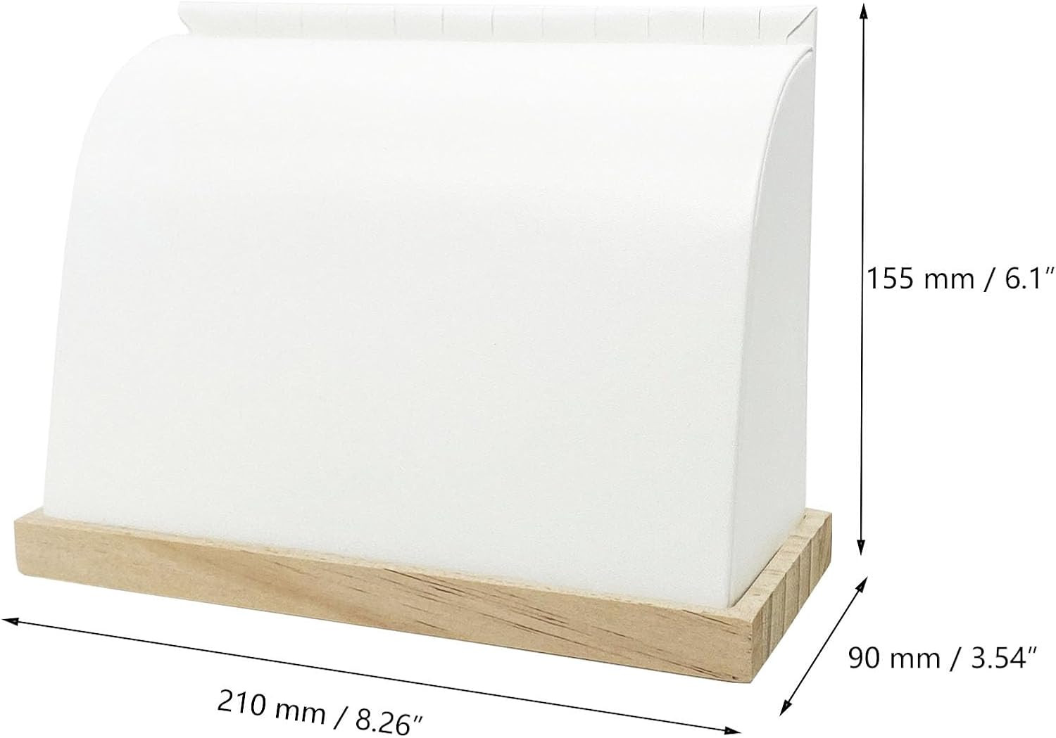 Cambered Wood Necklace Display Stand White Leather Mat for Retail Store | Wooden