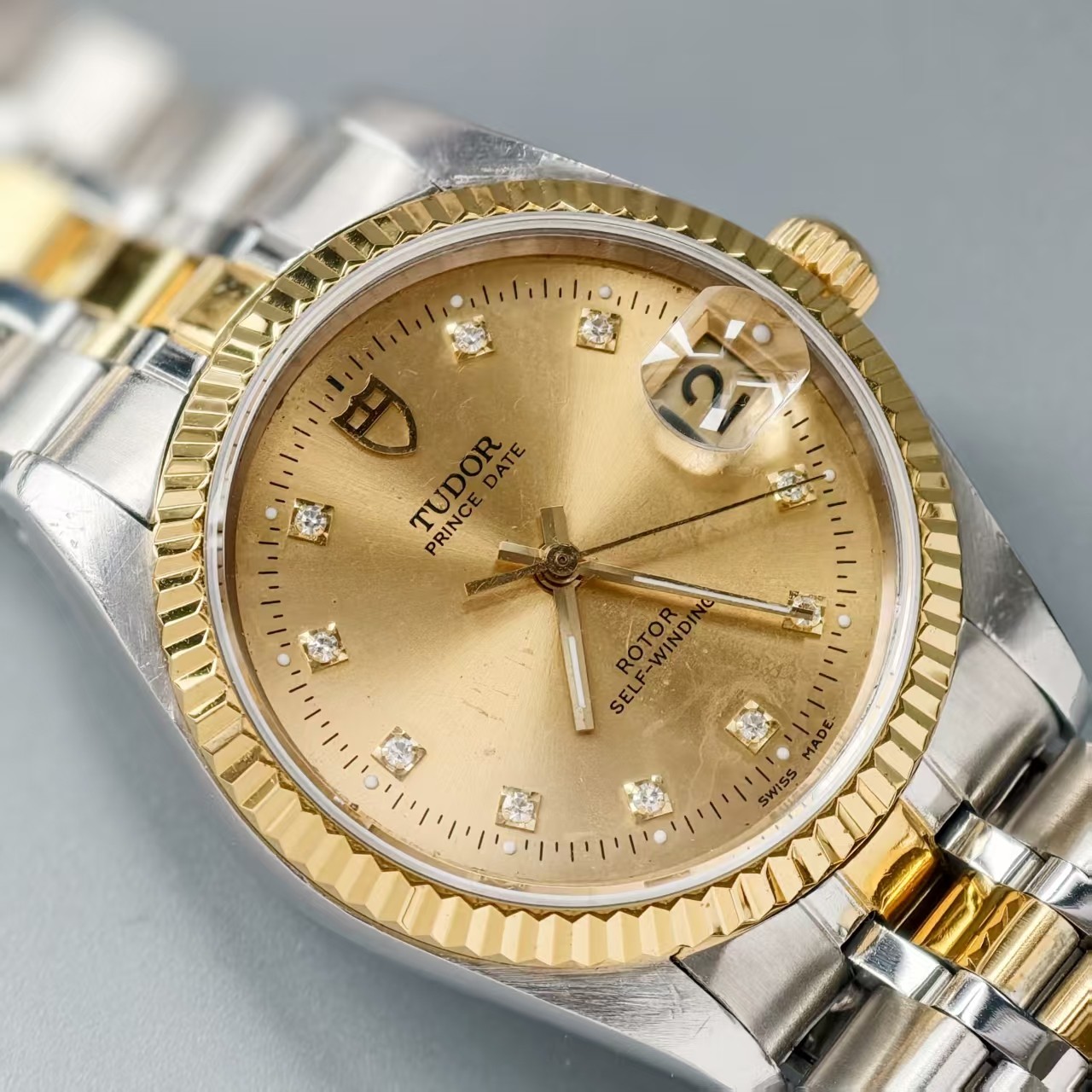 Tudor Gilding Dial Prince Date 74033 Men’sWatch Automatic 34mm Champagne Pointer