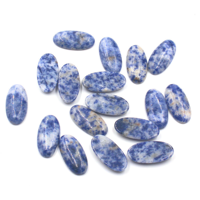 15x30mm Wholesale 20pcs Natural sodalite stone oval cab cabochon beads No Holes