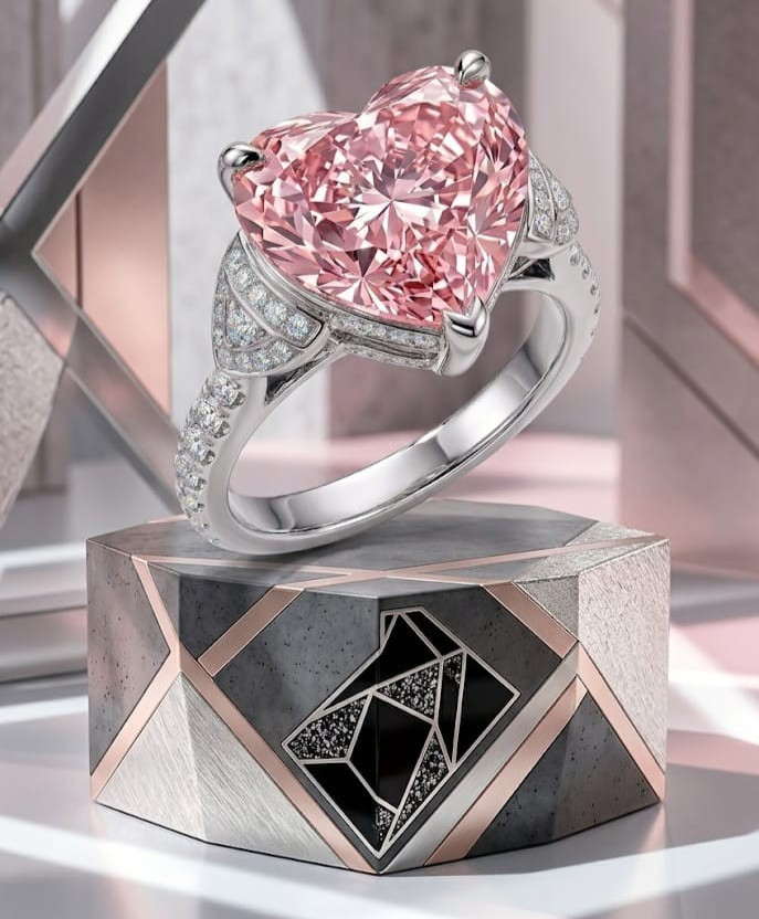 8.00 Ct Certified Heart Shape Pink Natural Diamond Engagement Ring Great Shine