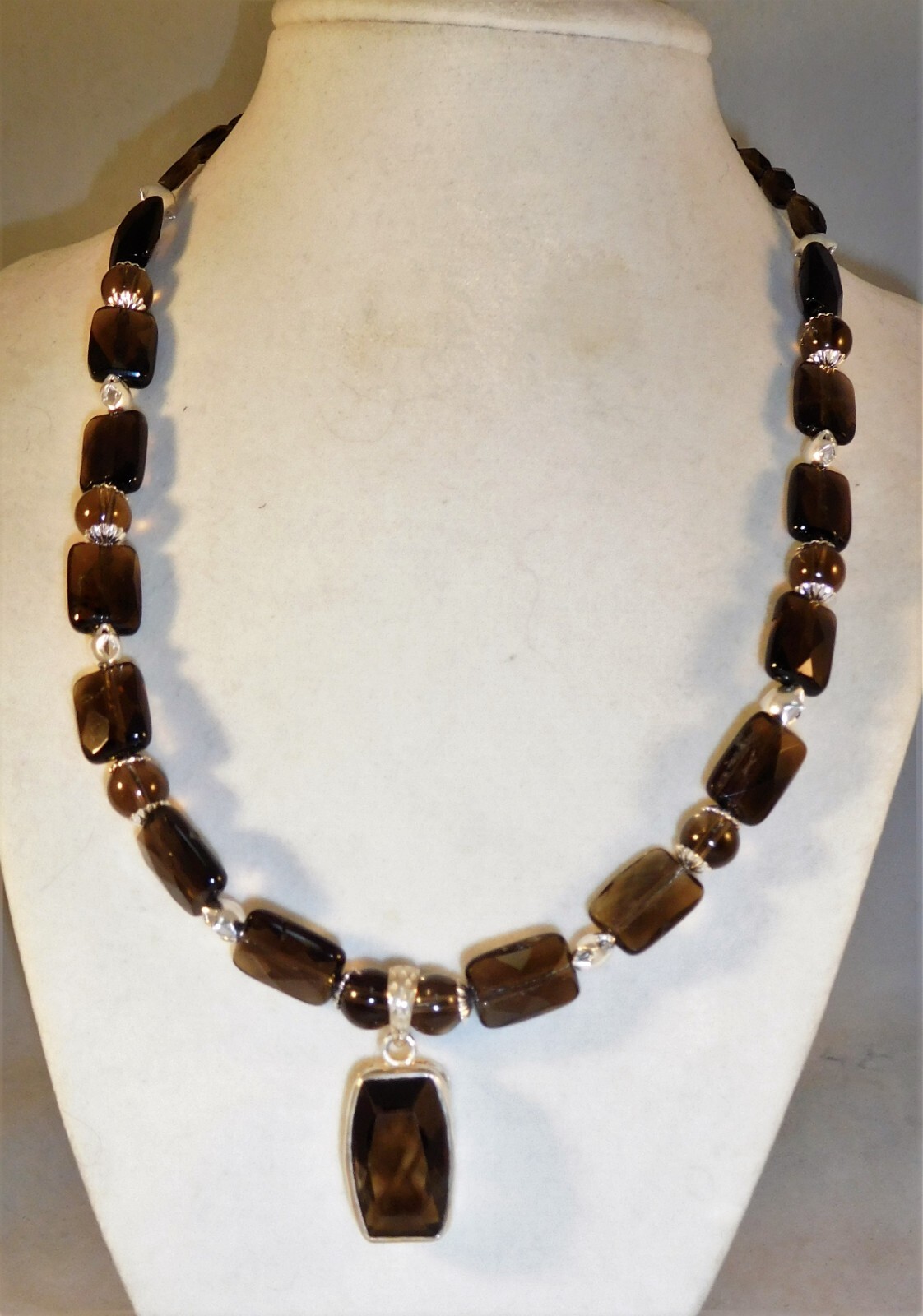 Faceted Smoky Quartz Statement Necklace by Healing Light Stones