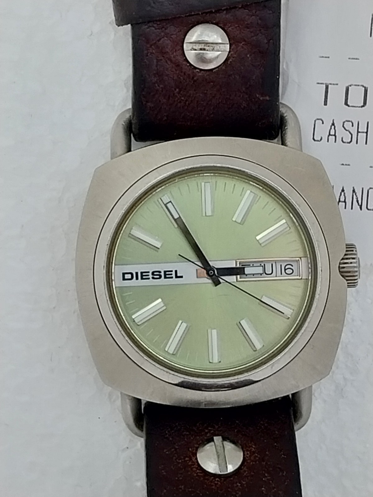 Diesel DZ-5098 Men’s Watch New Battery Working Original Leather Strap Genuine