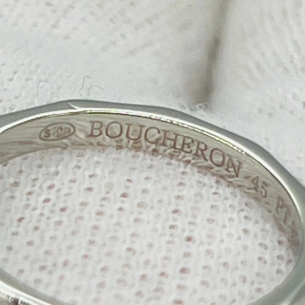 Boucheron Facette Ring Pt950 Platinum Silver Approx. US Size 3.25 (JP 5)
