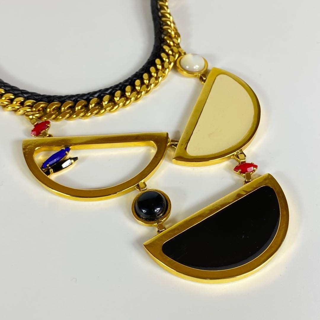 Lizzie Fortunato Necklace Gold Tone Large Pendant Fashion Jewelry 46cm Used