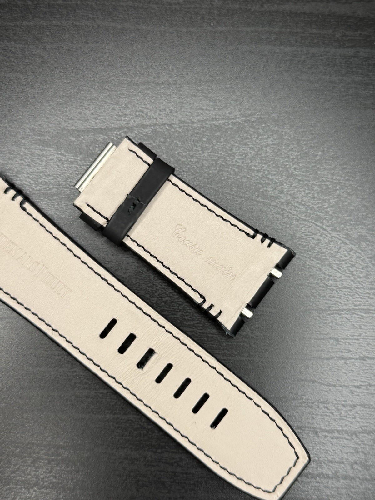 Audemars Piguet Offshore 15720ST Neoprene Calfskin Black Leather Strap – RRP 550