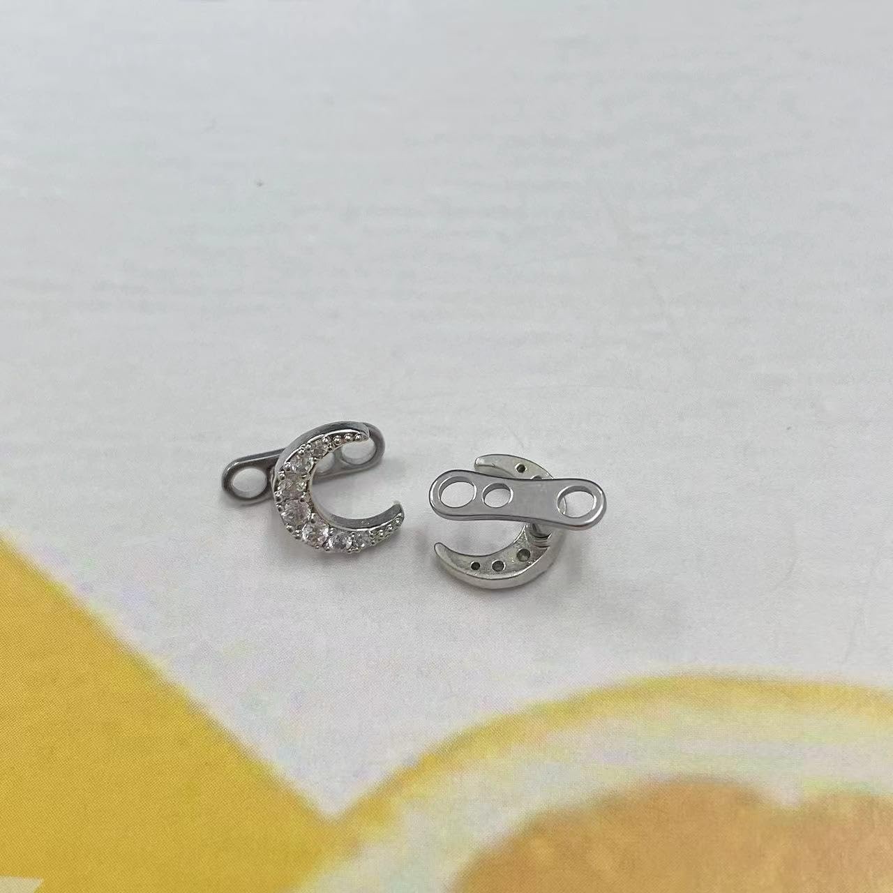 2Pcs 14G Cubic Zirconia Dermal Anchor Tops and Base Surgical Steel Dainty Cry…