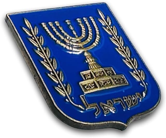 10x State of Israel Emblem PINs Depicts Jewish Temple Menorah, Symbol of Judaism